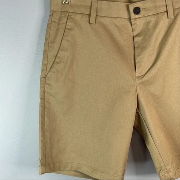 BANANA REPUBLIC NWT Tan Khaki Flat Front Twill Chino Shorts Pockets Preppy 32 - Picture 5 of 13